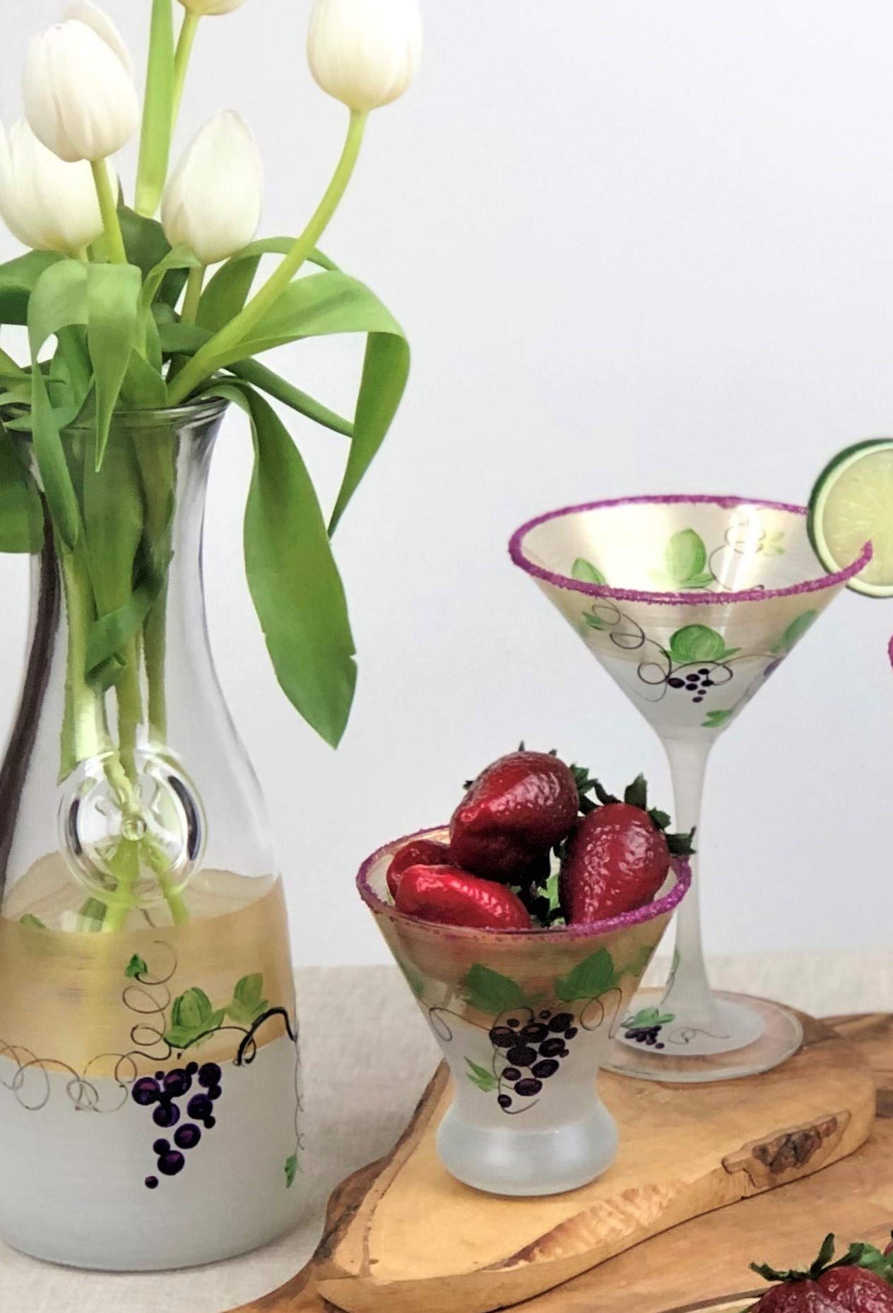 Golden Hill Studio Martini Glasses Hand Painted in the USA