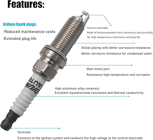 Miniatura 4 de Bobina de encendido de bujía iridio UF620 C1646 compatible con Chevy Cruze Aveo 5 Aveo5 Sonic Pontiac G3 1.6L 1.8L L4