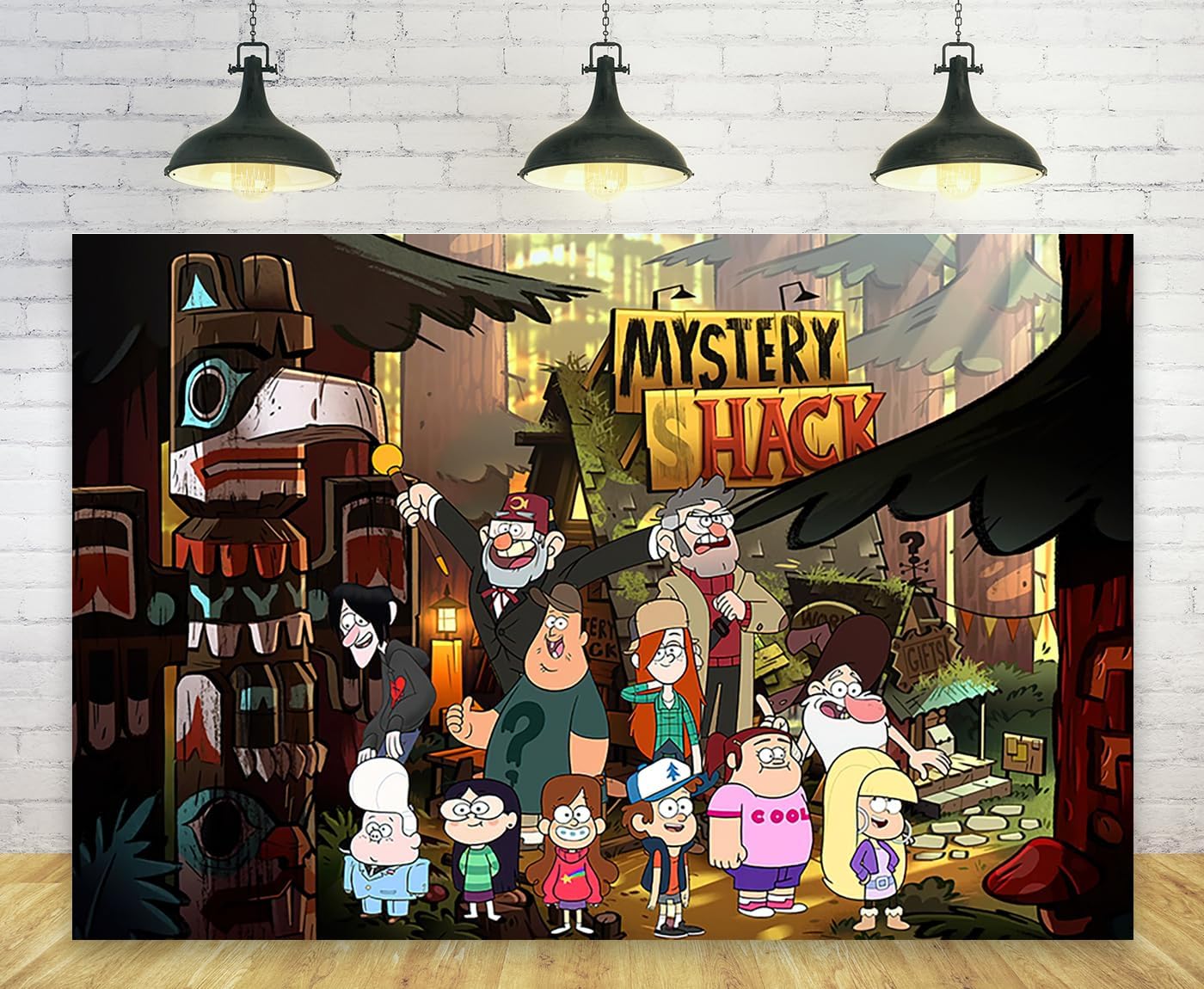 Wooden House Backdrop for Halloween Party Decorations