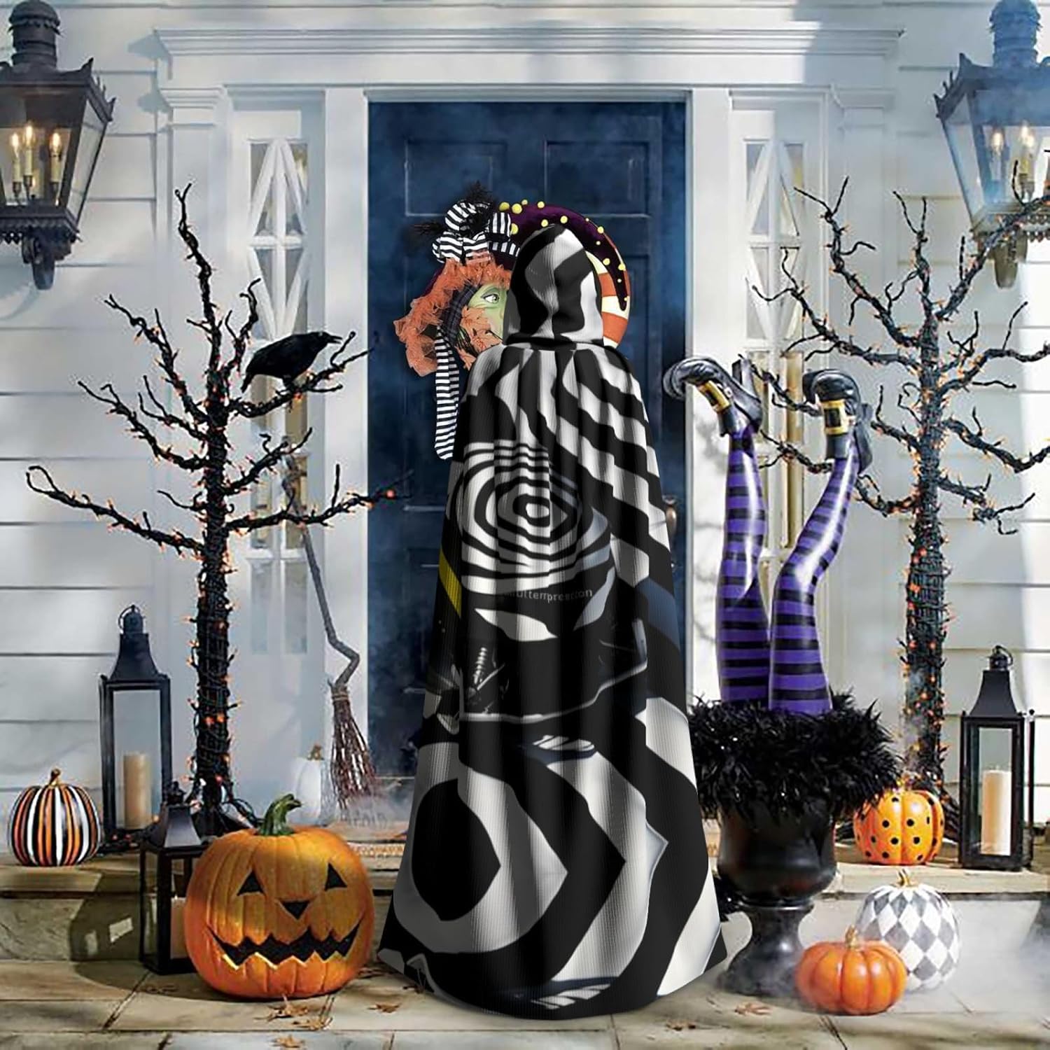 Dazzling camouflage Unique Darkness Poncho Shawl - Customizable Wearable Blanket for Women, Perfect Halloween Costume Accessory, Knight, Akatsuki, and More