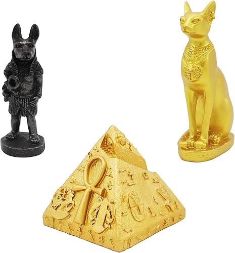 Miniatura 8 de Kocris Casa Decoración para tanque de reptiles de peces egipcios antiguos (juego de 3) escultura de estatua de obelisco de momia, reptil, tortuga,