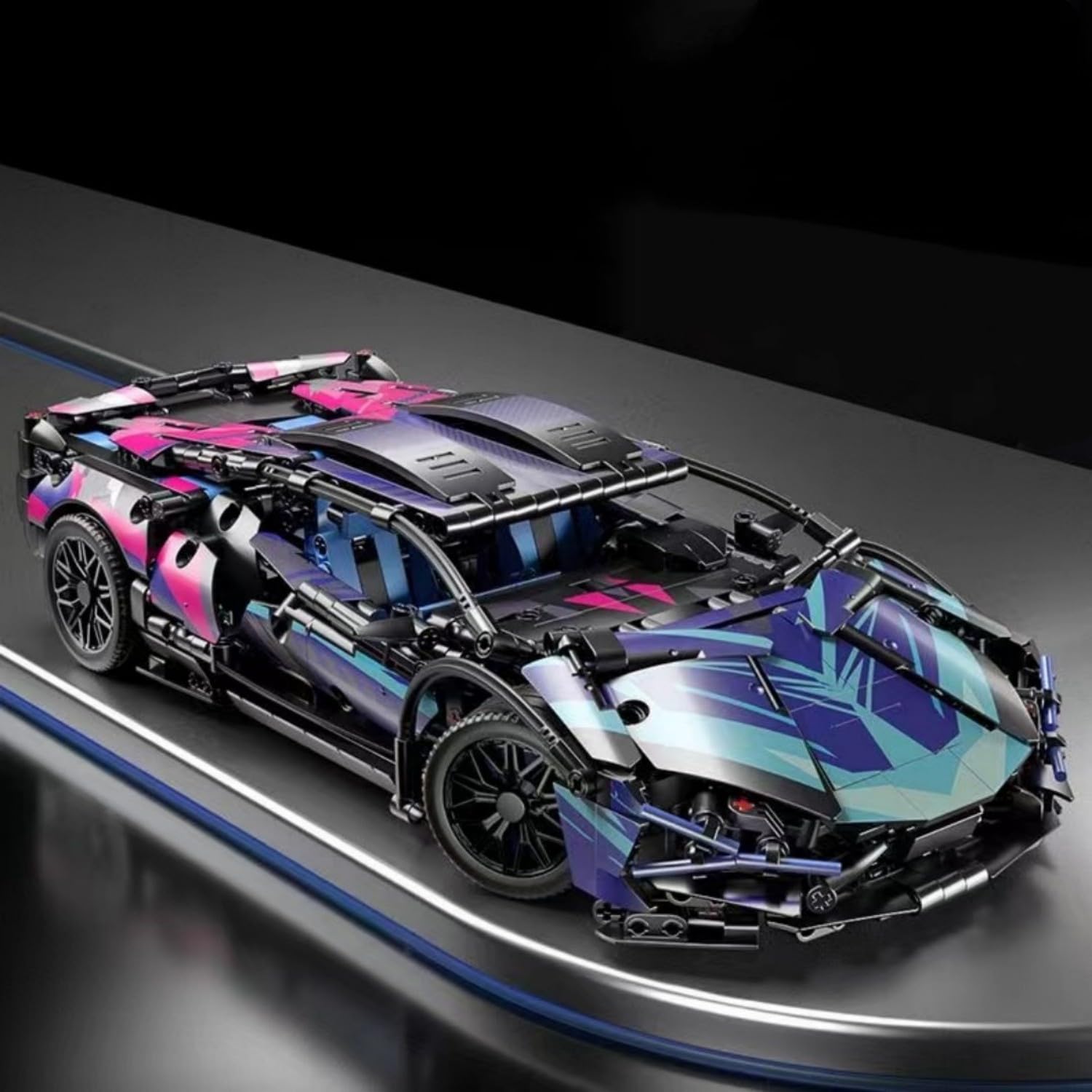 Sports Car Building Blocks Set, Lambo Racing Car Model, 1314 PCS 1: 14 Super Racing Sports Advanced Building Set - Image 4