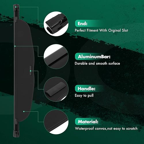 Miniatura 103 de SCITOO Cubierta de carga 2013 2014 2015 2016 2017 2018 compatible con Toyota RAV4 2.5L actualizado anti-mirón retráctil trasero maletero cubierta