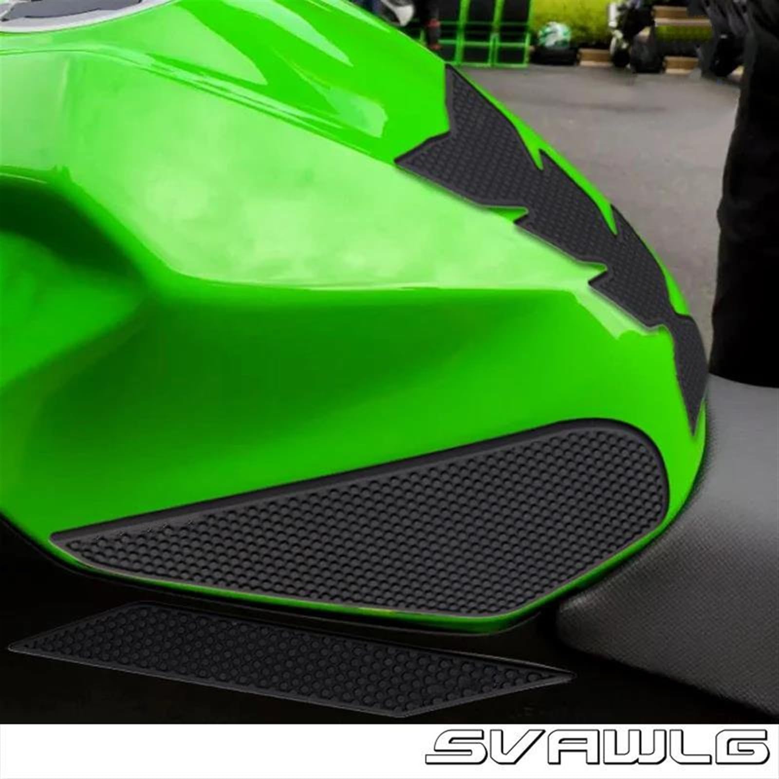 Adesivi per Serbatoio Carburante Adesivo per Protezione Serbatoio Carburante Laterale per Decalcomania Moto, Kit di Decorazione per Kawasaki Z400 Z 400 Decalcomanie(Black2)