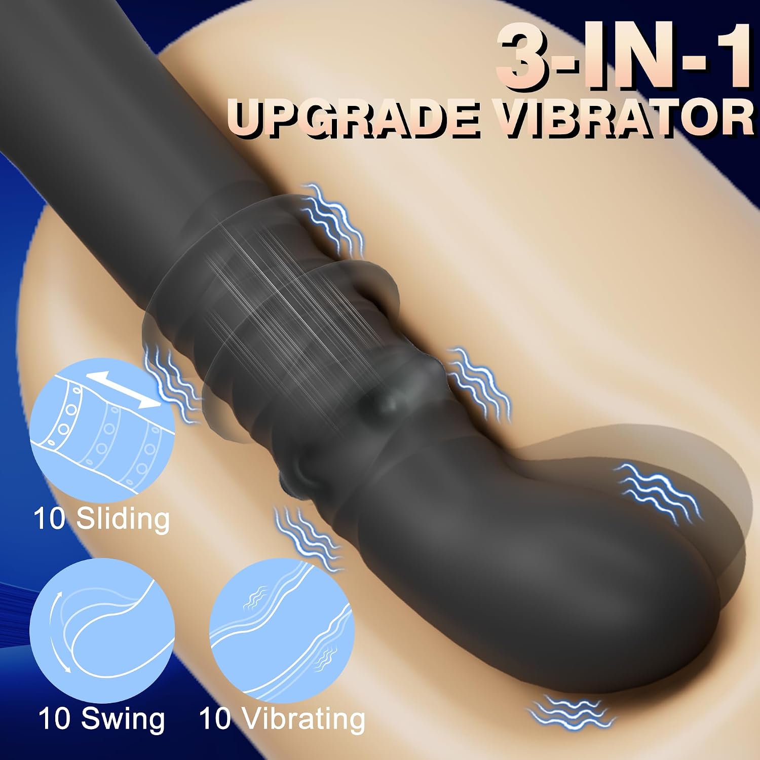 Prostate Massager Anal Vibrator, Anal Dildo Prostate Wand Male Sex Toys