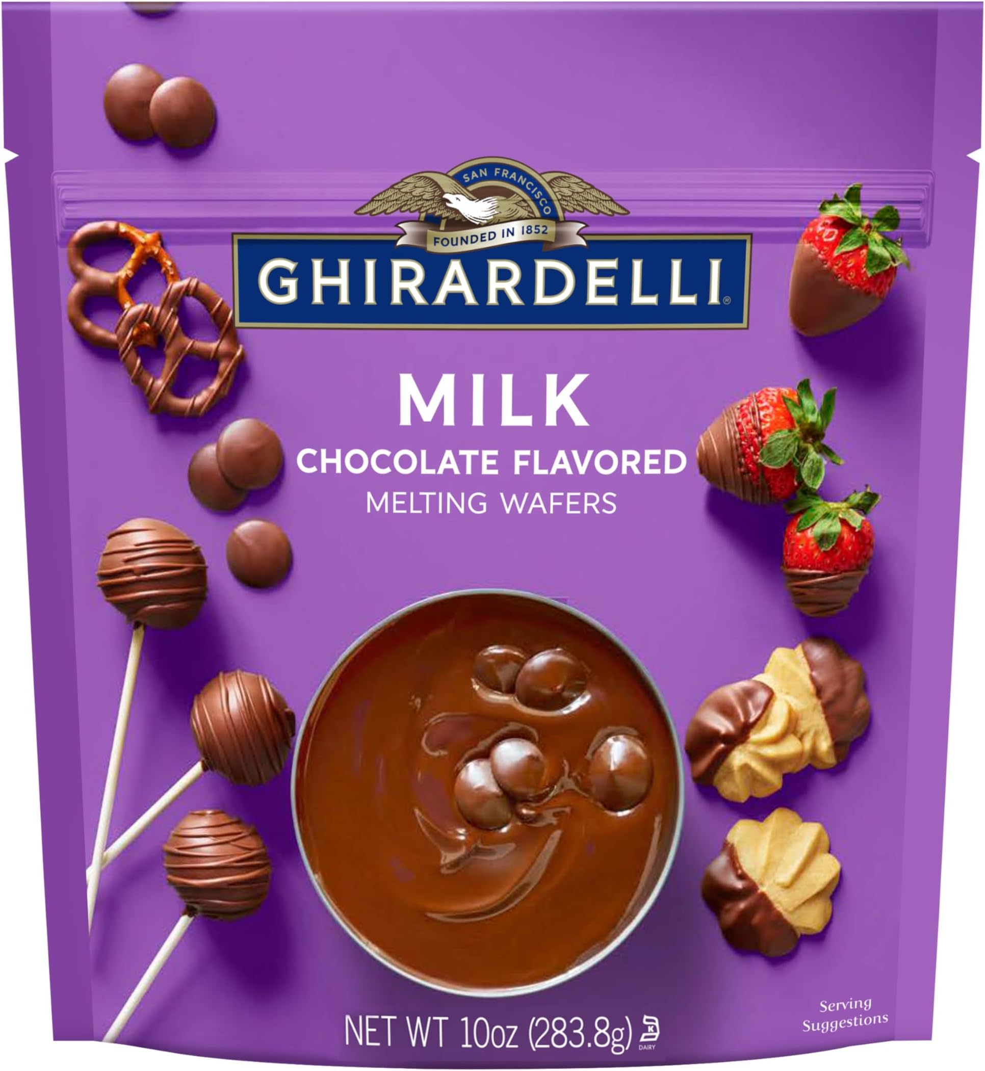 GHIRARDELLI® Milk Chocolate Flavored Melting Wafers for Valentine's Day, 10 oz (6 pack)