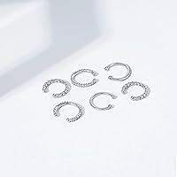 Vista 5 de Tienda Essentials Juego de 3 aretes de plata de ley chapada en oro de 14 quilates o rodio