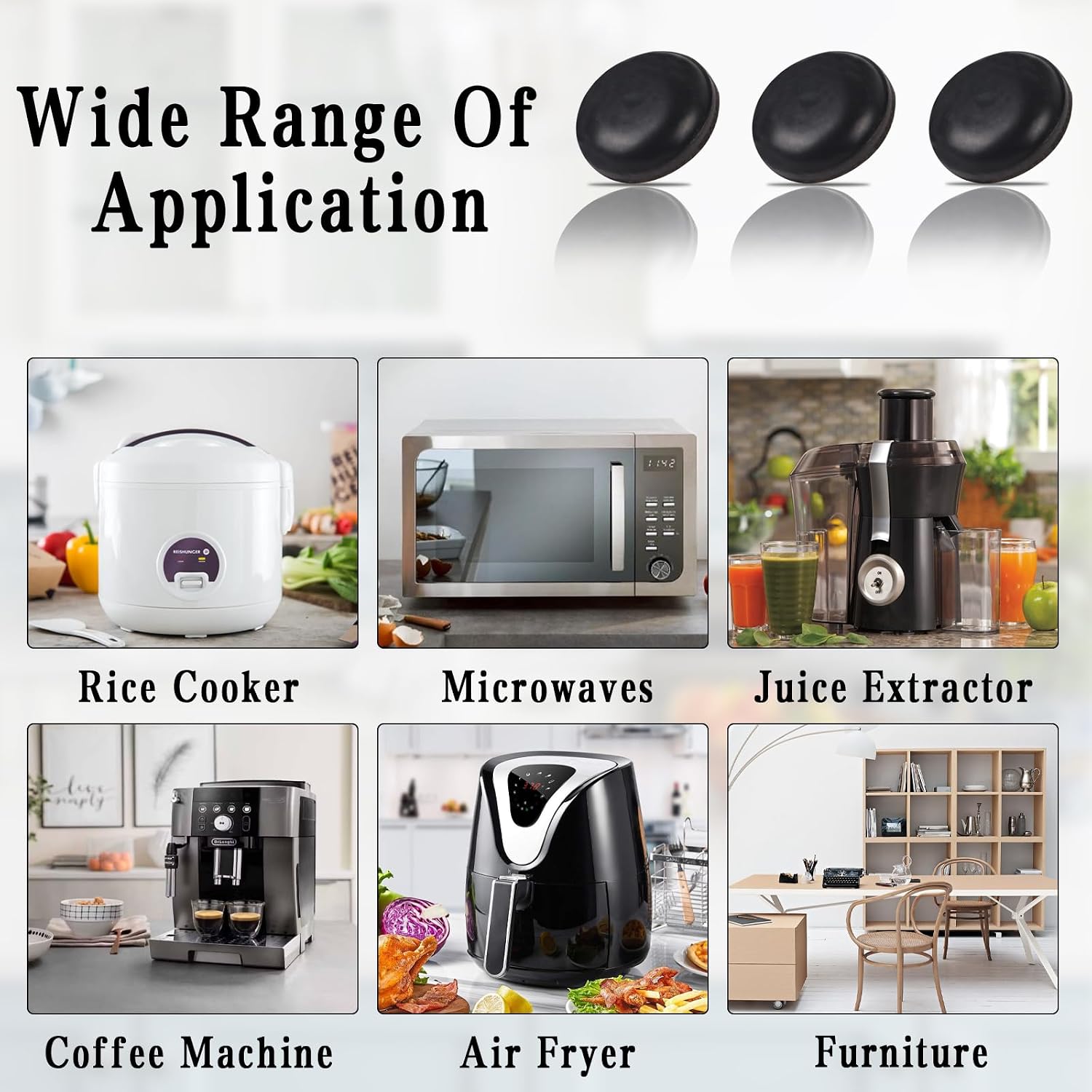 24pcs Kitchen Appliance Sliders, Adhesive Sliders, Reusable Air Fryer Accessories, Self-Adhesive Furniture Gliders Furniture Mover Pads, for Air Fryers, Coffee Makers, Bread... - Image 4