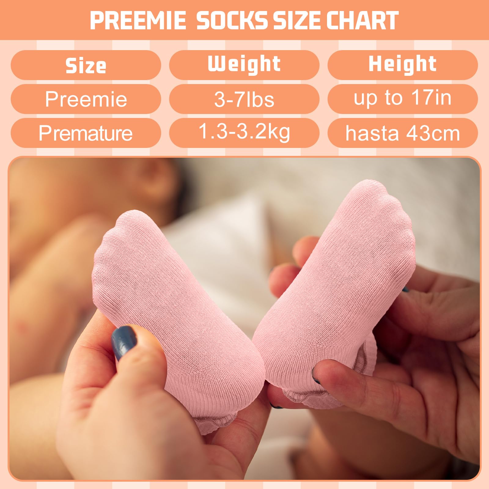 Toulite - 12 pares de calcetines de algodón para niñas y niños, calcetines con volantes prematuros para niños y niñas
