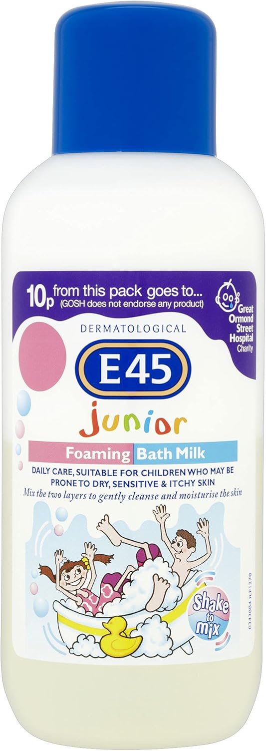 E45 Dermatological Junior Foaming Bath Milk 500 ml Bath Foam for Kids