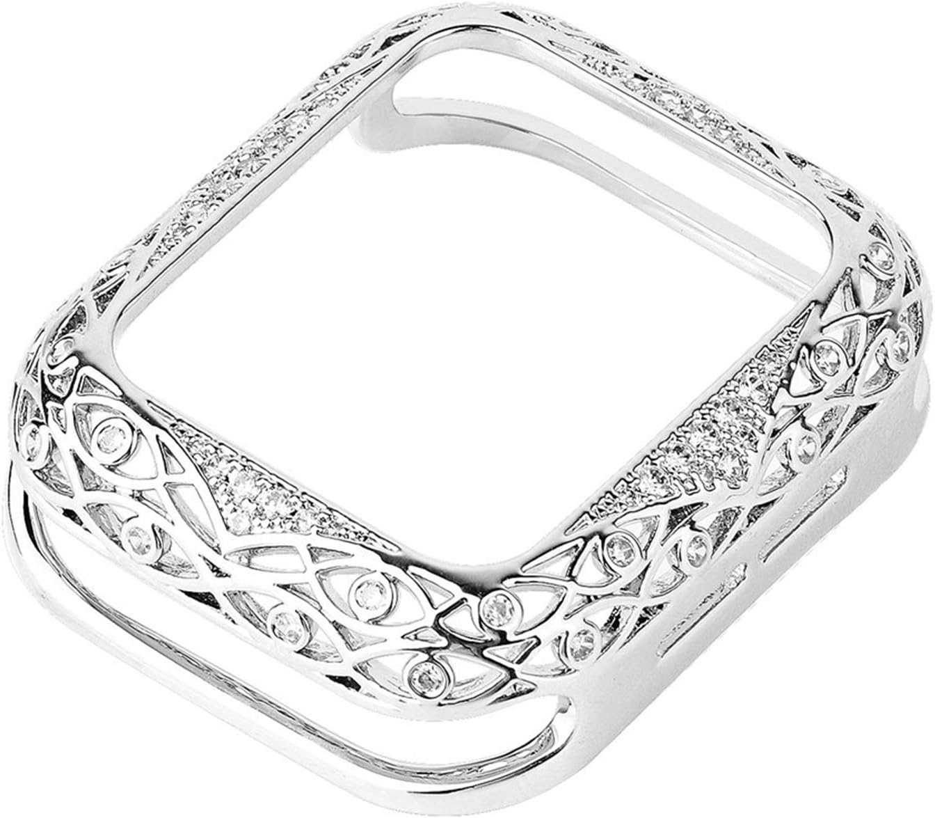 For Apple Watch Luxury Women Metal Carved Cover 38mm 40mm 42mm 44mm 41mm 45mm S10 46mm S10 42mm Protector Case 10/9/8/7/SE/6/5/4/3/2/1 Diamond Watch Case