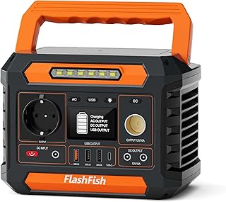 FlashFish P66 Station Électrique portable 230,88Wh, Generateur Électrique 200W(crête 400W) avec 230V AC/DC/USB/type C/lumières LED, Batterie de Secours pour Camping, Voyage, Panne de courant
