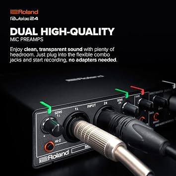 Roland Rubix24 2-In/4-Out USB Audio Interface | High-Resolution Audio | Record with Mics, Guitars, Keys & More | Compact & Durable Build | Compatible with Mac, PC & iPad | Expanded I/O Features