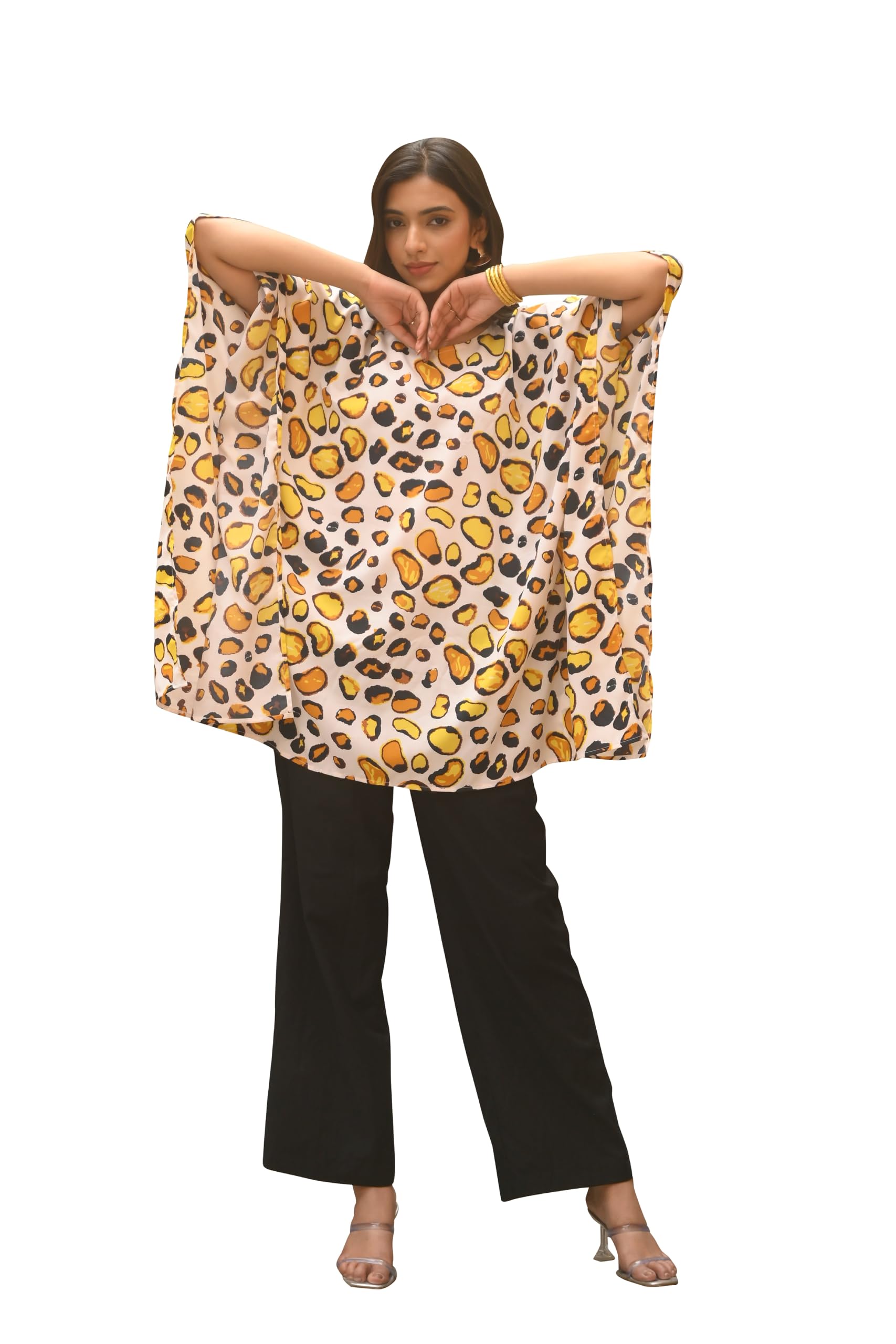 aditi wasan Stylish Leopard Print Kaftan Kurti Multicolour-picture-27