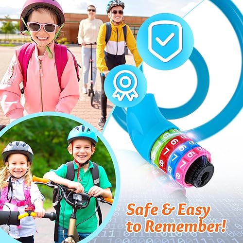 Miniatura 4 de Sportneer Candado de cable combinación reiniciable de 4 dígitos Cerraduras de bicicleta de alta seguridad resistentes antirrobo - 25.6 pulgadas de