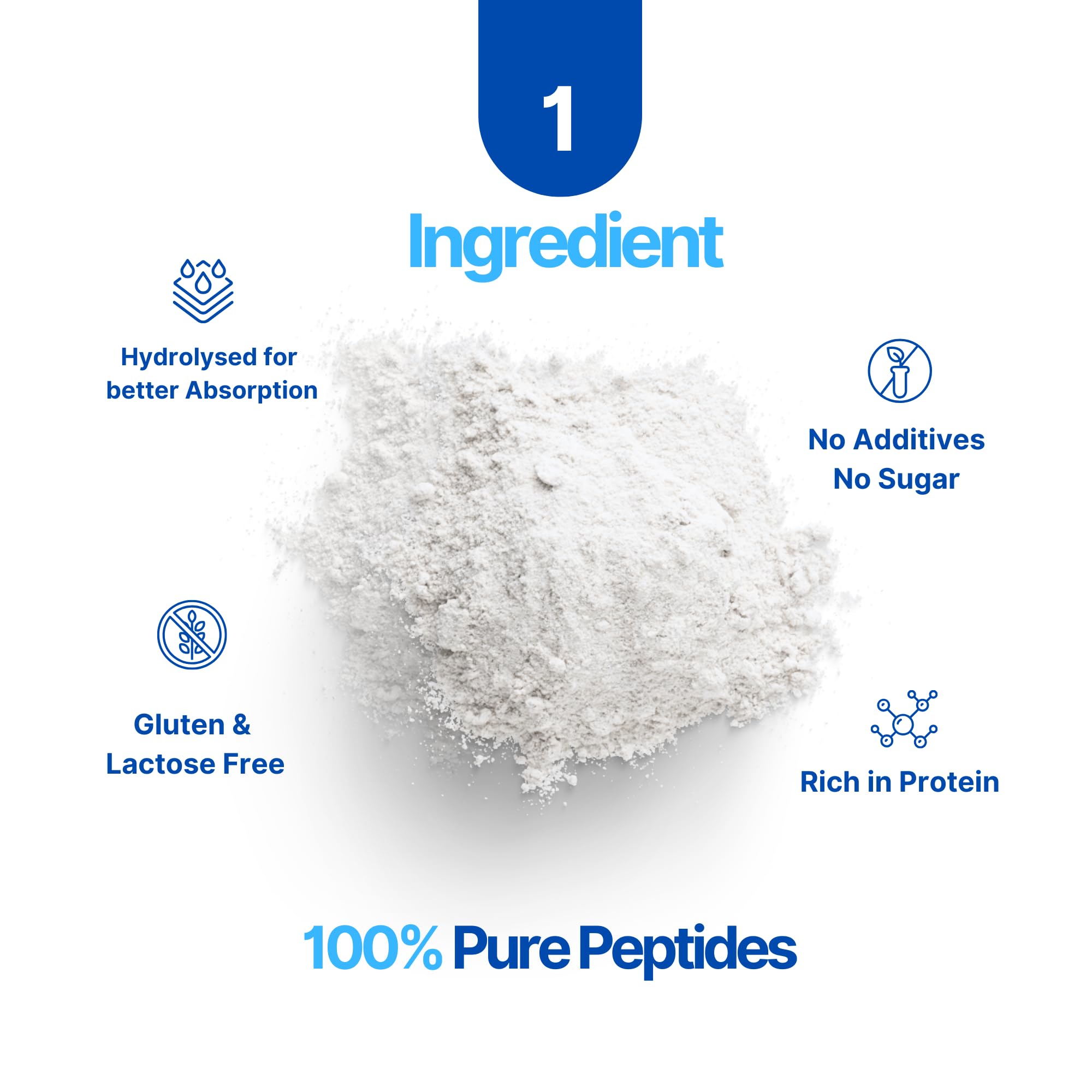 Hydrolysed Collagen Powder (Bovine) - High Protein Grass Fed Unflavoured Peptides - Collagen Supplements for Women | Gluten Free, Paleo & Keto Friendly (2KG)