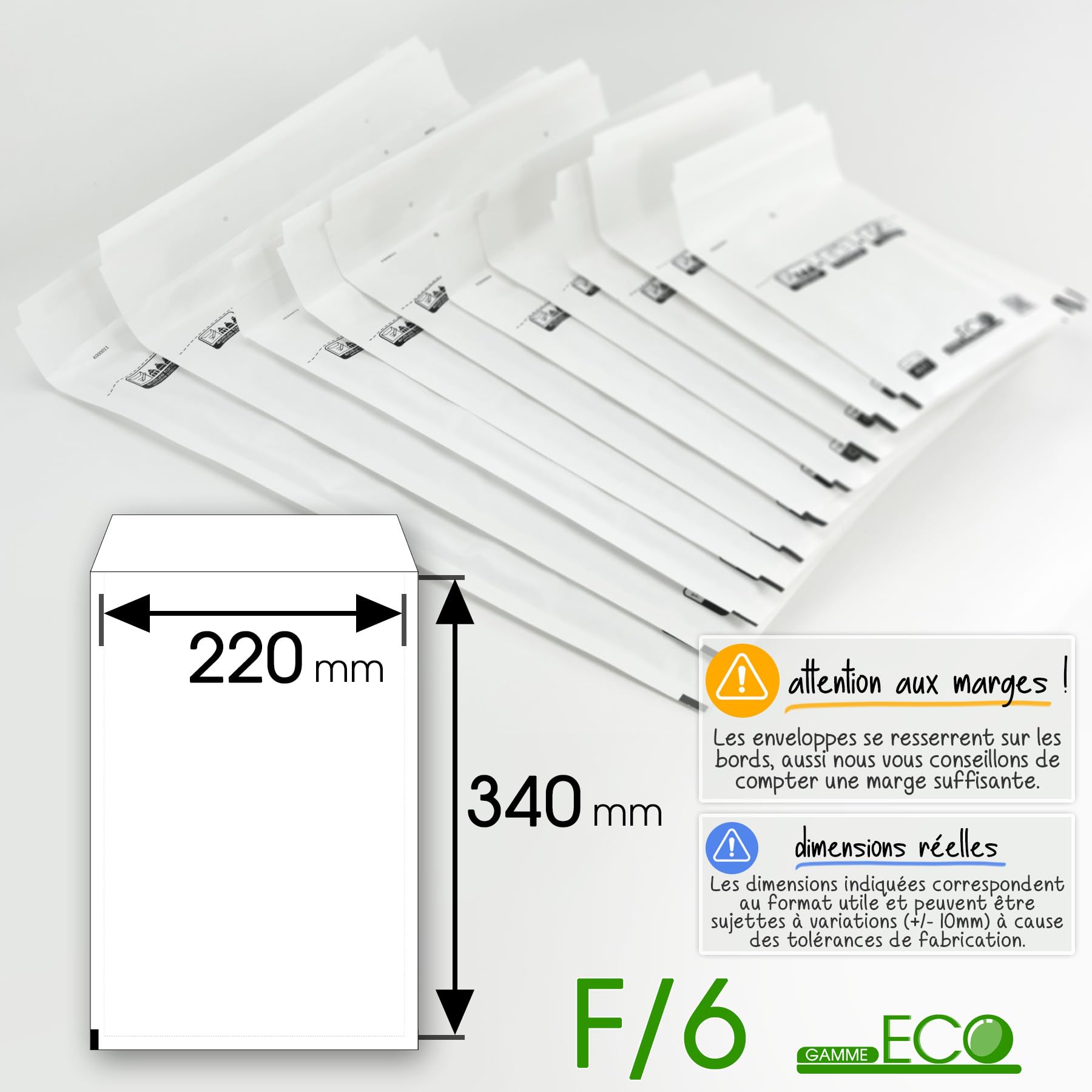 Buste imbottite ECO F/6, formato 220 x 340 mm