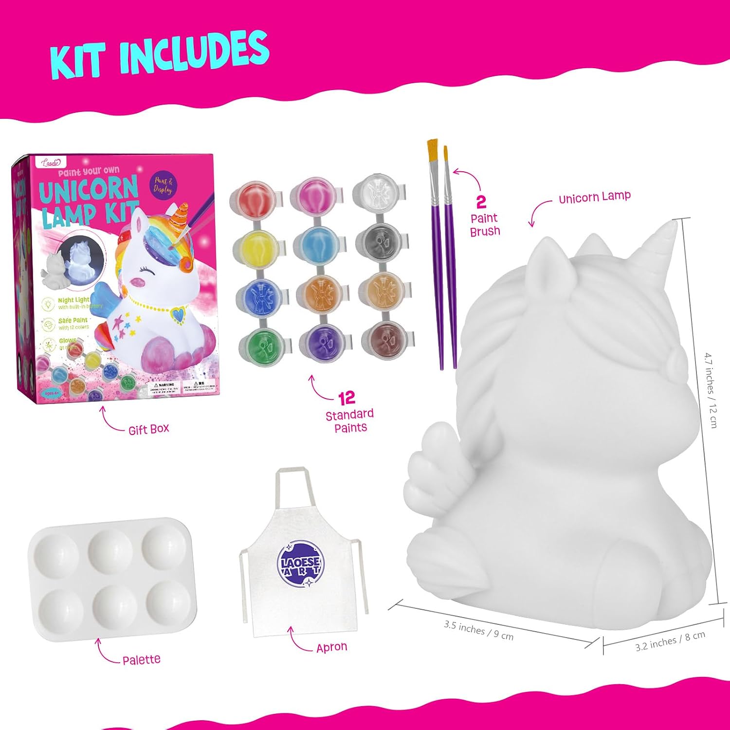 LAOESE Unleash Holiday Creativity! DIY Bear & Unicorn Lamp Kits - Fun Arts and Crafts for Kids Ages 6-12 - Perfect for Spreading Christmas Joy