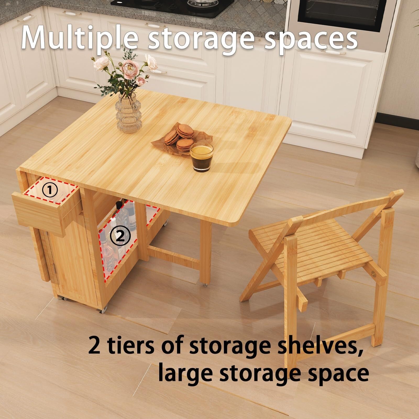 Amazon.com: Mid Century Foldable Dining Table, Dining Room Table