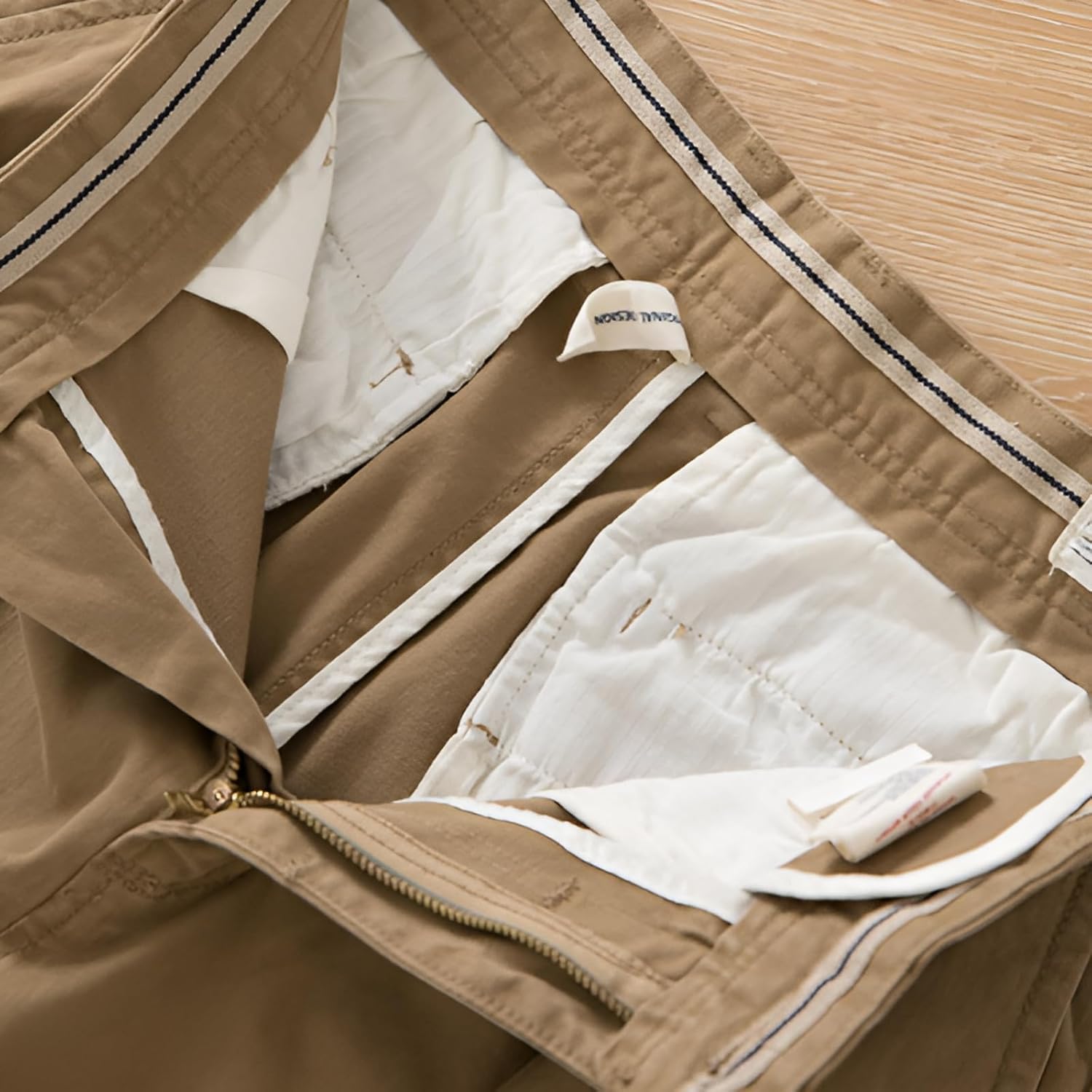 [Caividom] ワイドテーパード コットン カーゴパンツ メンズ 斜織り高密度素材 中腰 ユニセックス 和モダン コーデ 通勤