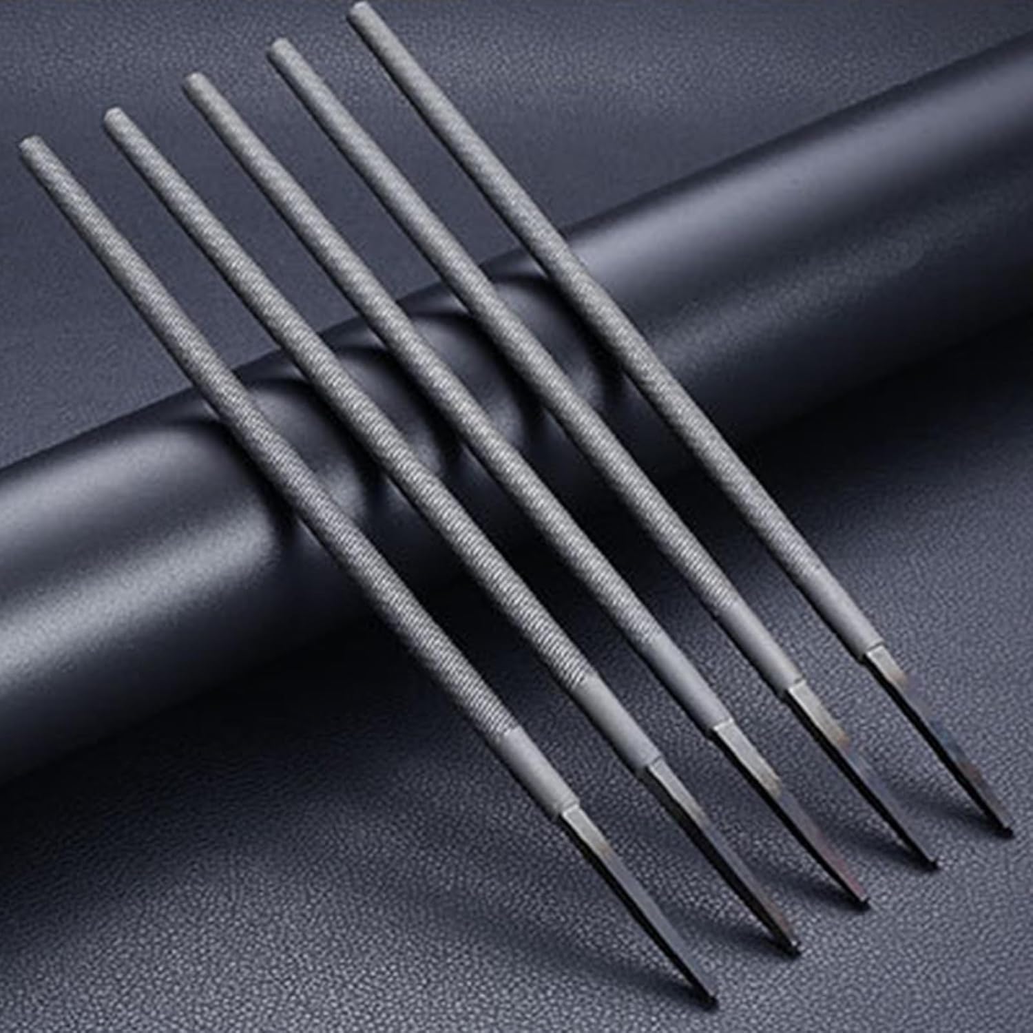 ACCUFINE Round Metal File Set for Woodworking Plastic Resin Acrylic Metal Round Files Sets 7pcs Rough (Round coarse)