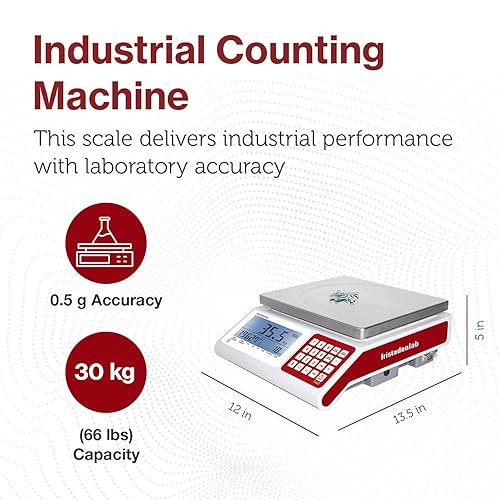 Miniatura 7 de Fristaden Lab Báscula de conteo para piezas pequeñas con certificado de calibración  Alta capacidad de 30 kg66 lb + 0.02 oz de precisión (medidas