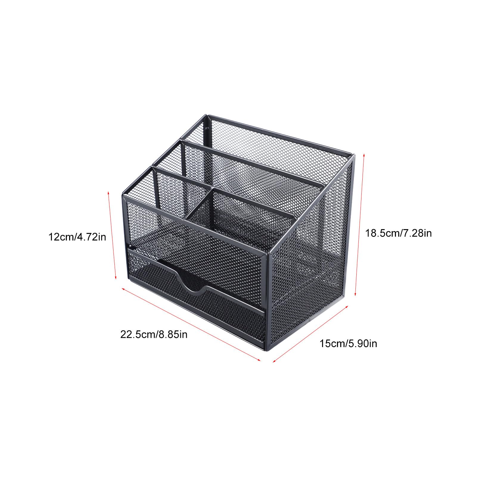 Organizador de Escritorio de Metal con Cajones Extraíbles Ranuras Compactas para Libros A4 A5 Bolígrafos Notas Organizador de Mesa de Oficina Elegante y Duradero