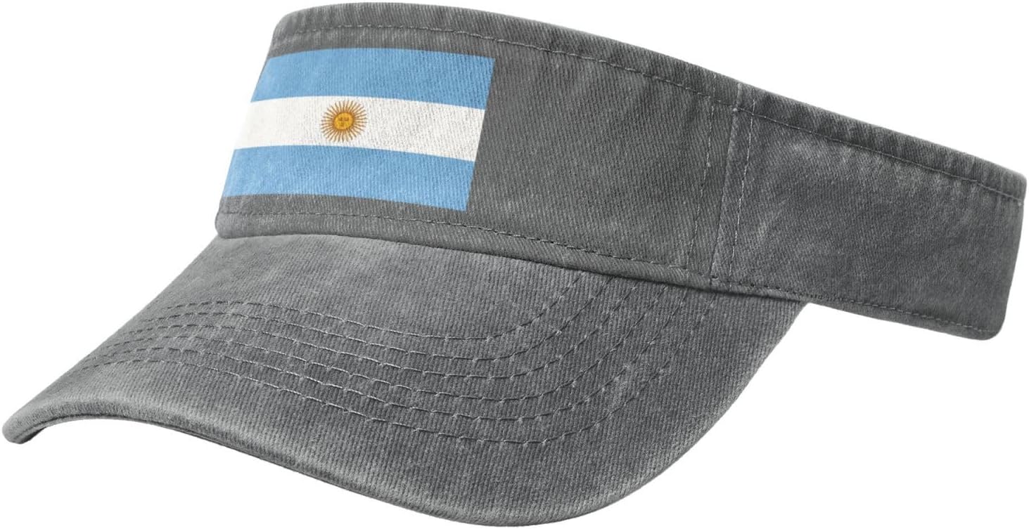 Sun Hats for Men Women Summer Sport Empty top Baseball Cotton with for Beach, Summer, Argentine Flag Black