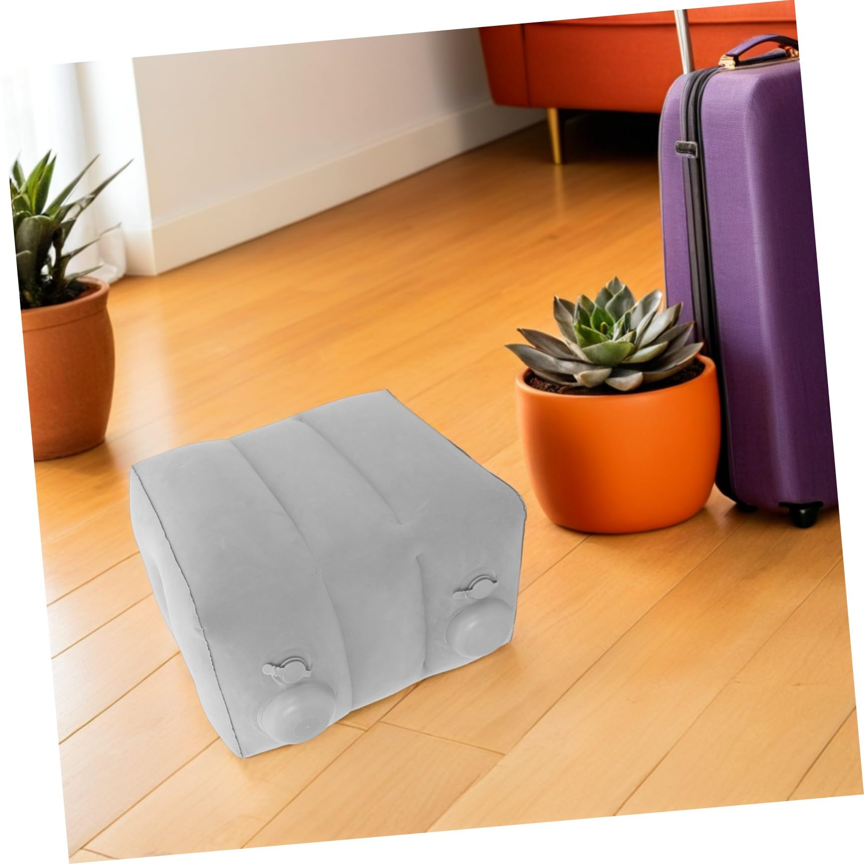 Healifty Reposapiés De Avión Reposapiés Inflable Light Grey