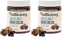Vista 7 de NUTLICIOUS Crema de cacao oscuro de avellana (13 oz), sabor a cacao oscuro y abundante para untar, avellanas tostadas, fabricado en los Estados