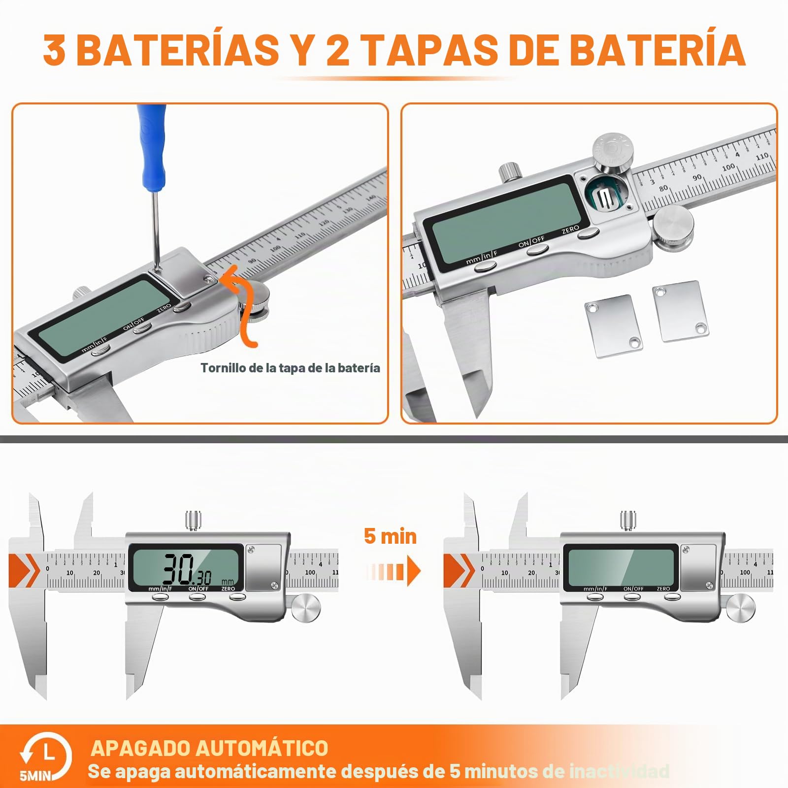 HARDELL Calibre Digital 150mm Pie de Rey Acero Inoxidable LCD