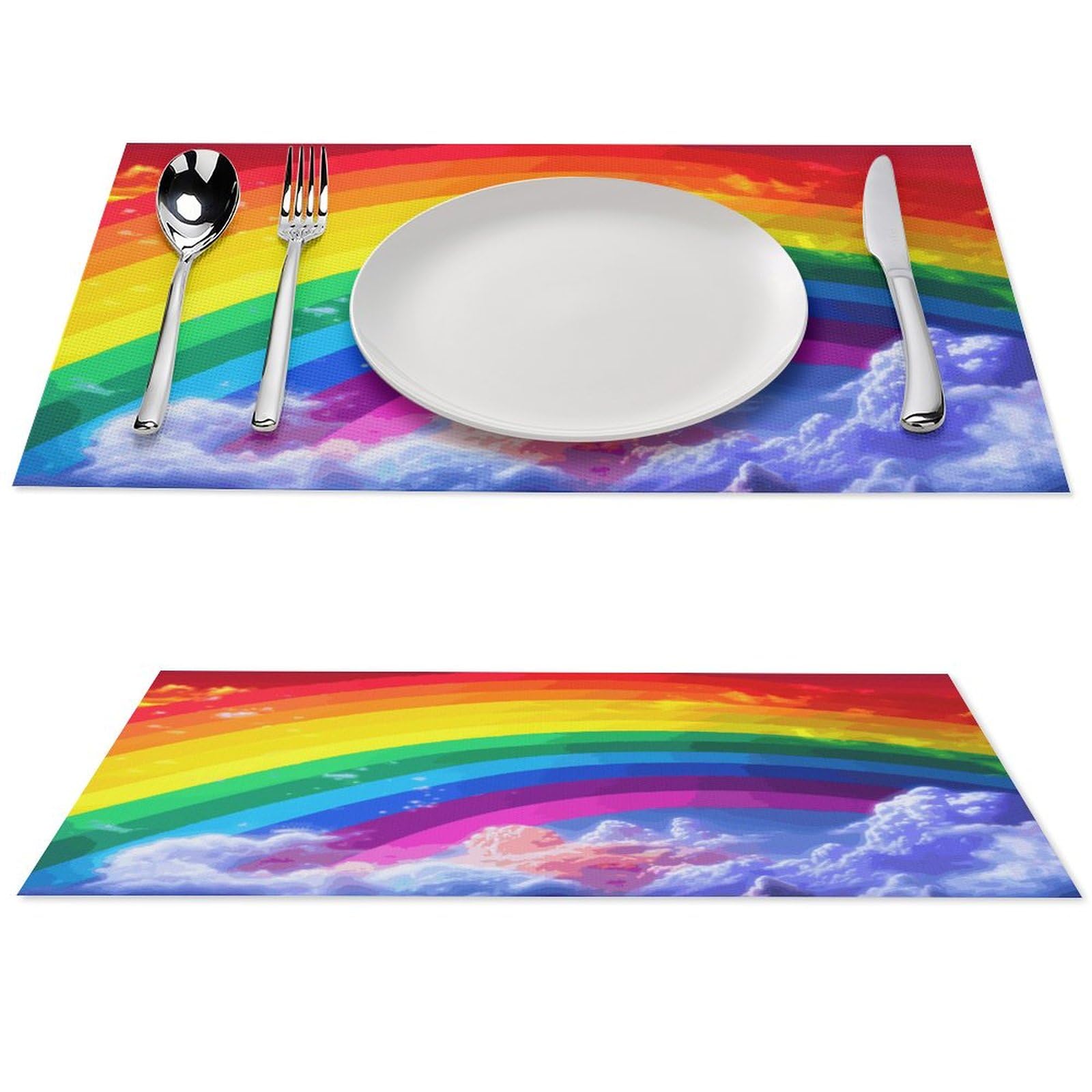 Set de table arc-en-ciel anti-tache et résistant à la chaleur pour protéger vos meubles