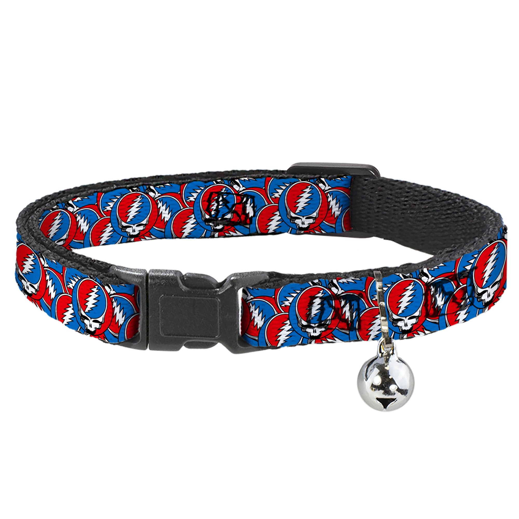 Collar de gato Grateful Dead tricolor para paseos y juegos en el hogar
