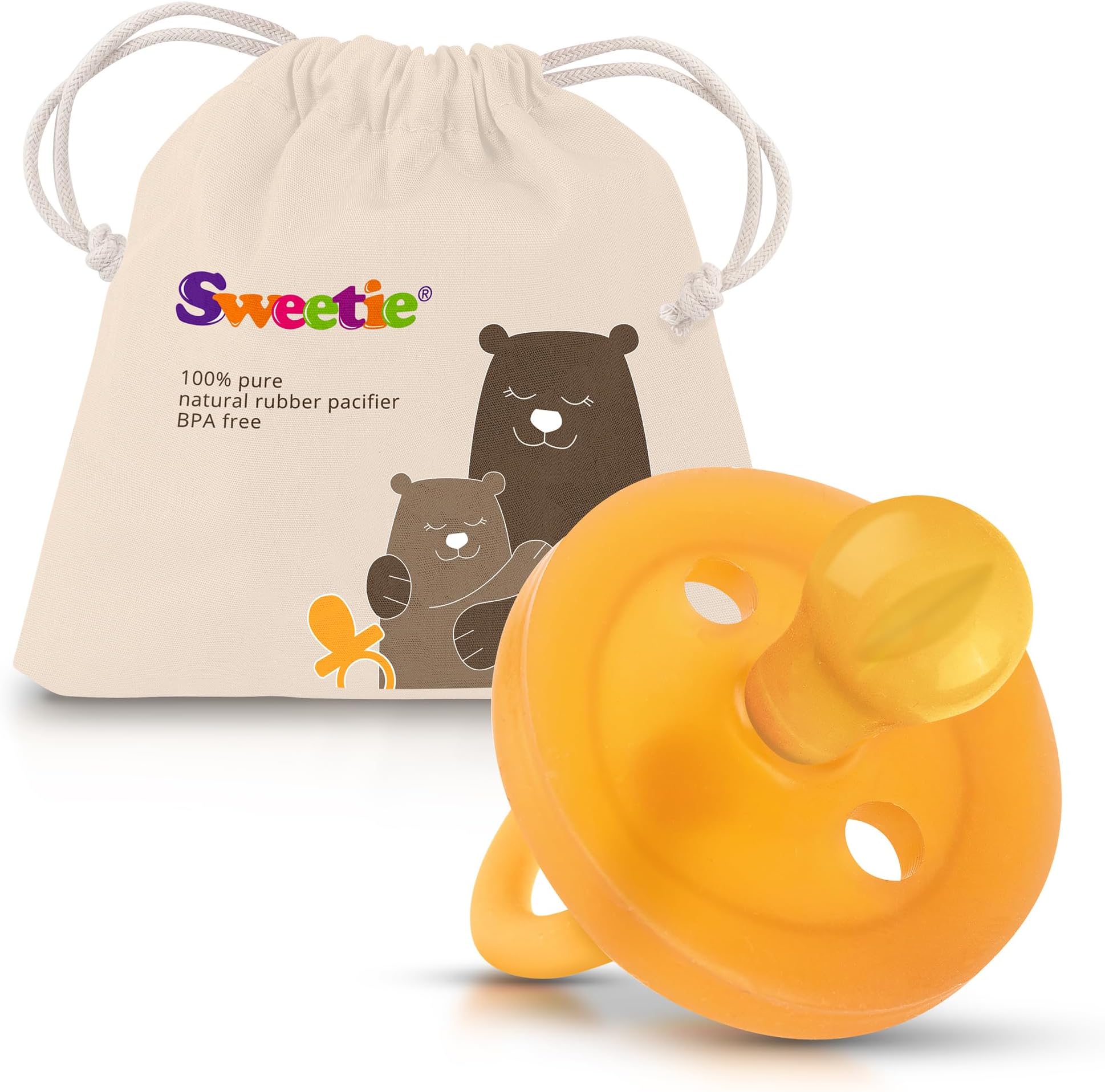 Rubber Pacifier Natural Rubber Pacifier Rounded 1 Count Original Natural Rubber Pacifier (12-18 Month/Large)