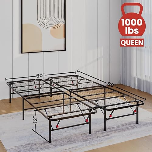 Miniatura 33 de Golden Gate Beds, base de cama de plataforma de metal, resistente, base de colchón de acero resistente, no necesita somier, fácil montaje, base