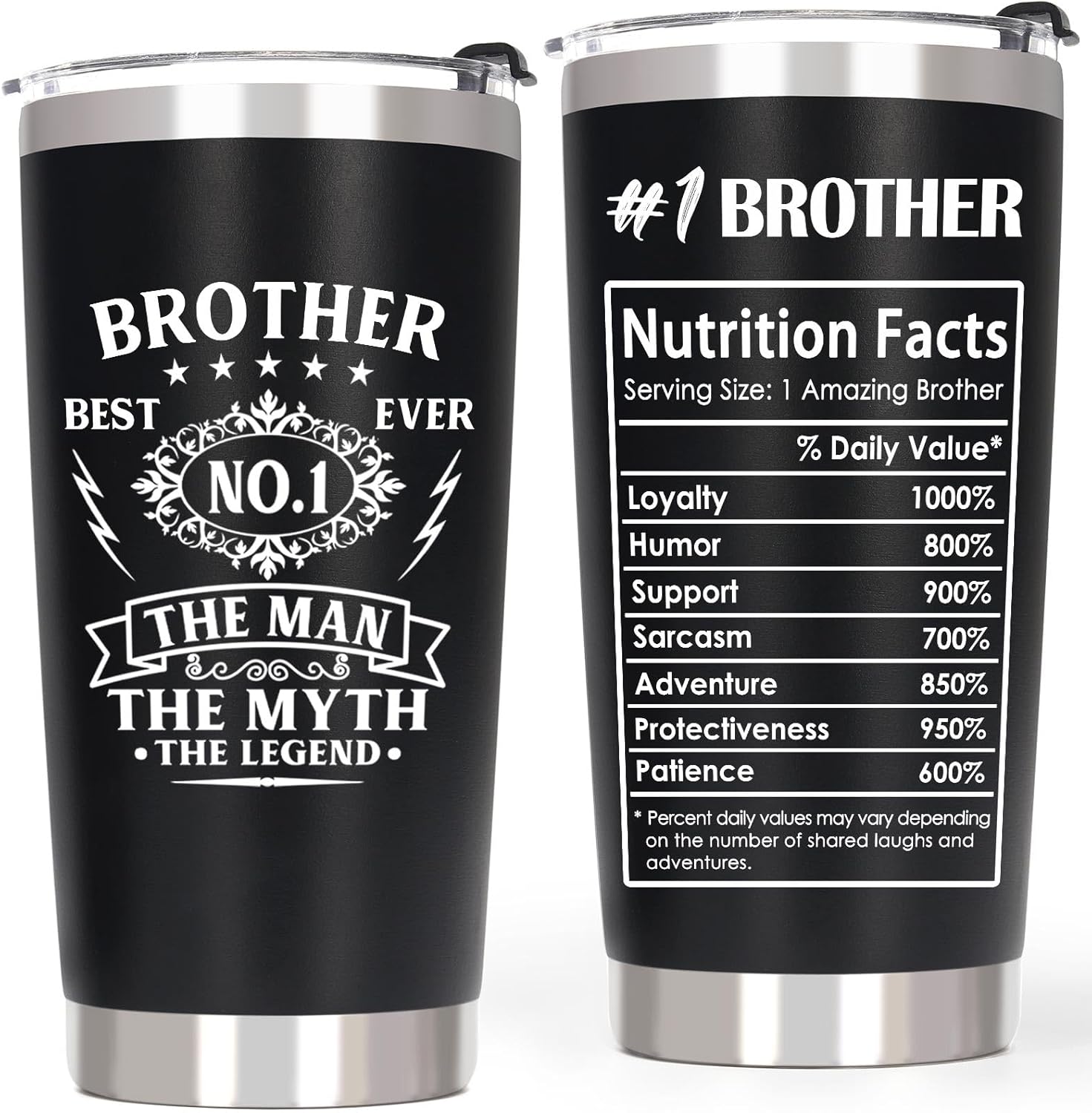 Breezy Valley Tumbler Gifts for Brother, Brothers Gifts from Sister - Best Ever Gifts for Big Older Little Brother - to My Bro Gift for Men Tumbler Cup, 20oz