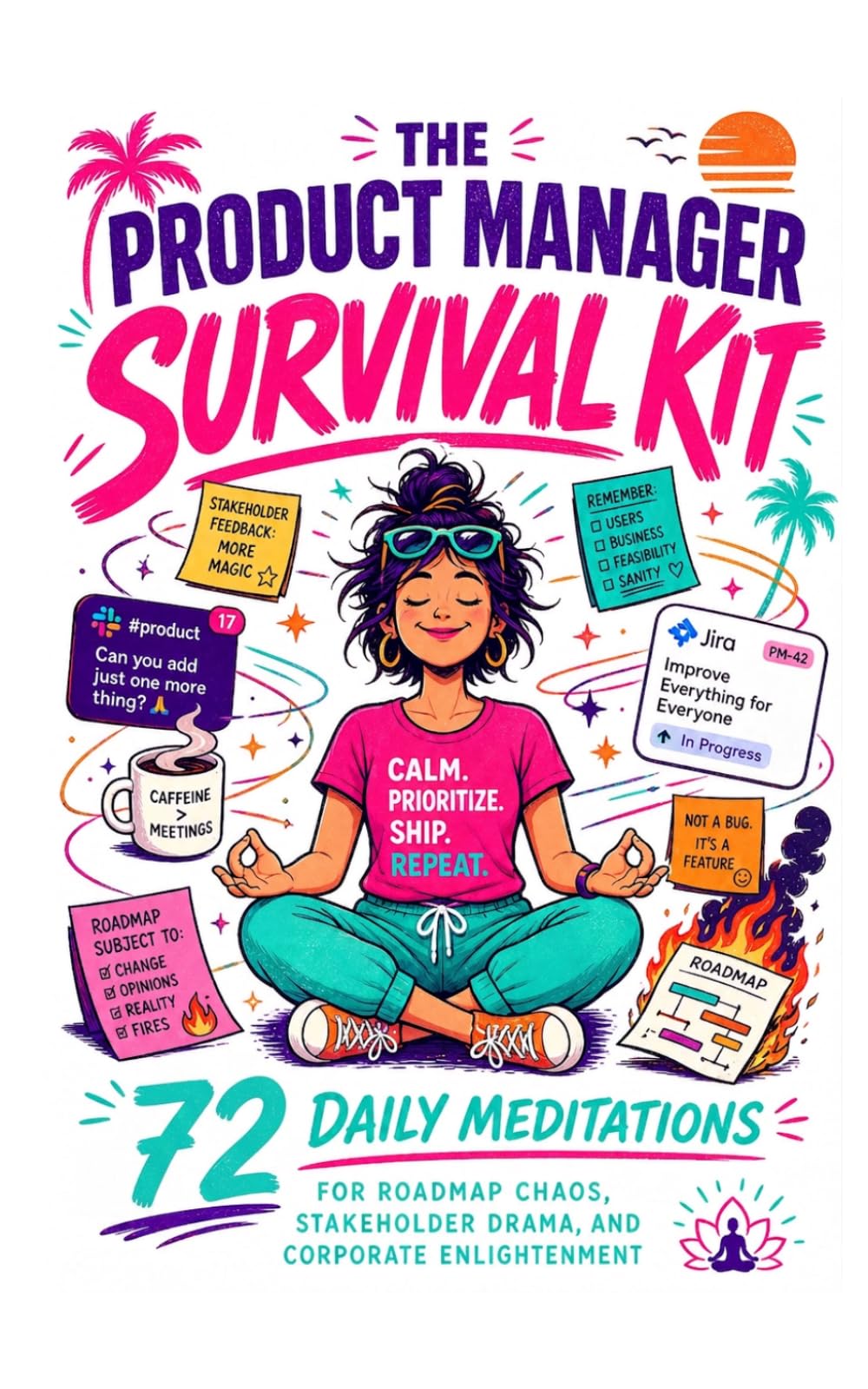 Product Manager Survival kit: Survival kit by a senior PM who has seen 400 roadmap changes, drinks suspicious amounts of coffee, and has achieved corporate enlightenment through Jira trauma.