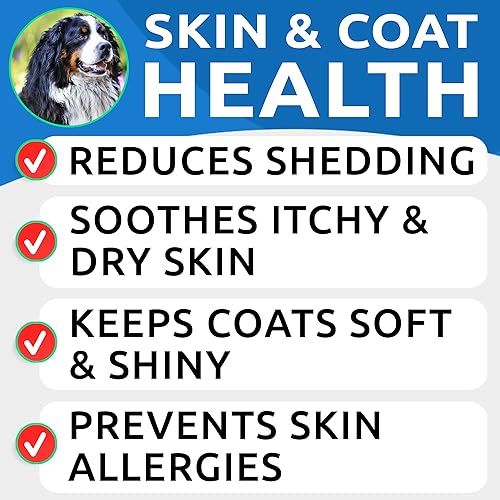 Miniatura 4 de Paquete de Omega 3 para perros + probióticos masticables para perros - Alivio de la picazón + alivio del malestar estomacal - Ácidos grasos EPA y