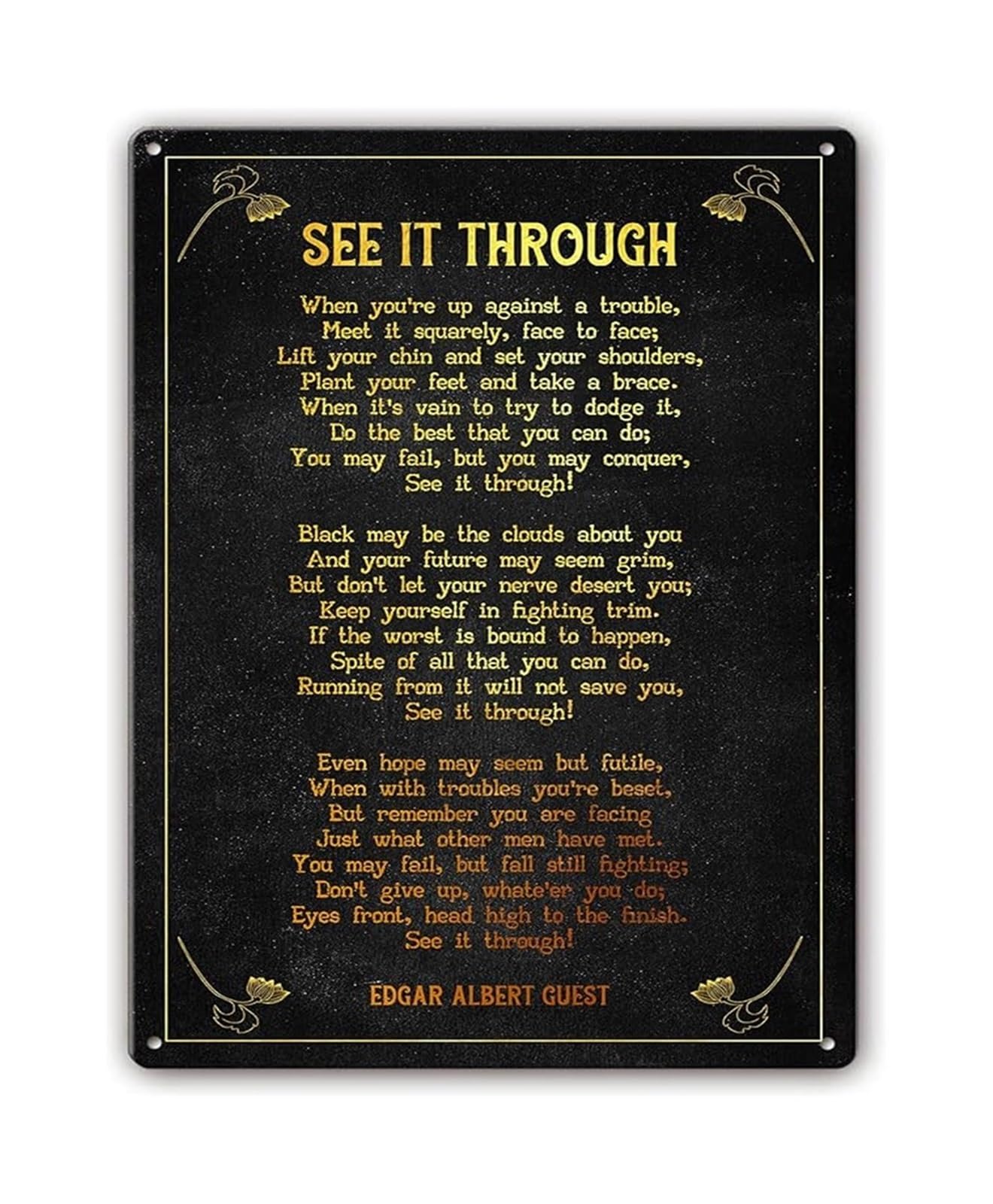 NWPNLXEA Inspirational Tin Sign See It Through Quote for Gym Office Garage Motivational Wall-Art (8 X 12 in)