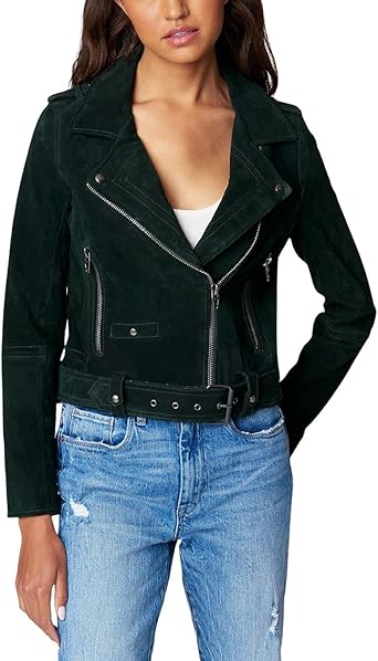 blanknyc suede moto jacket green
