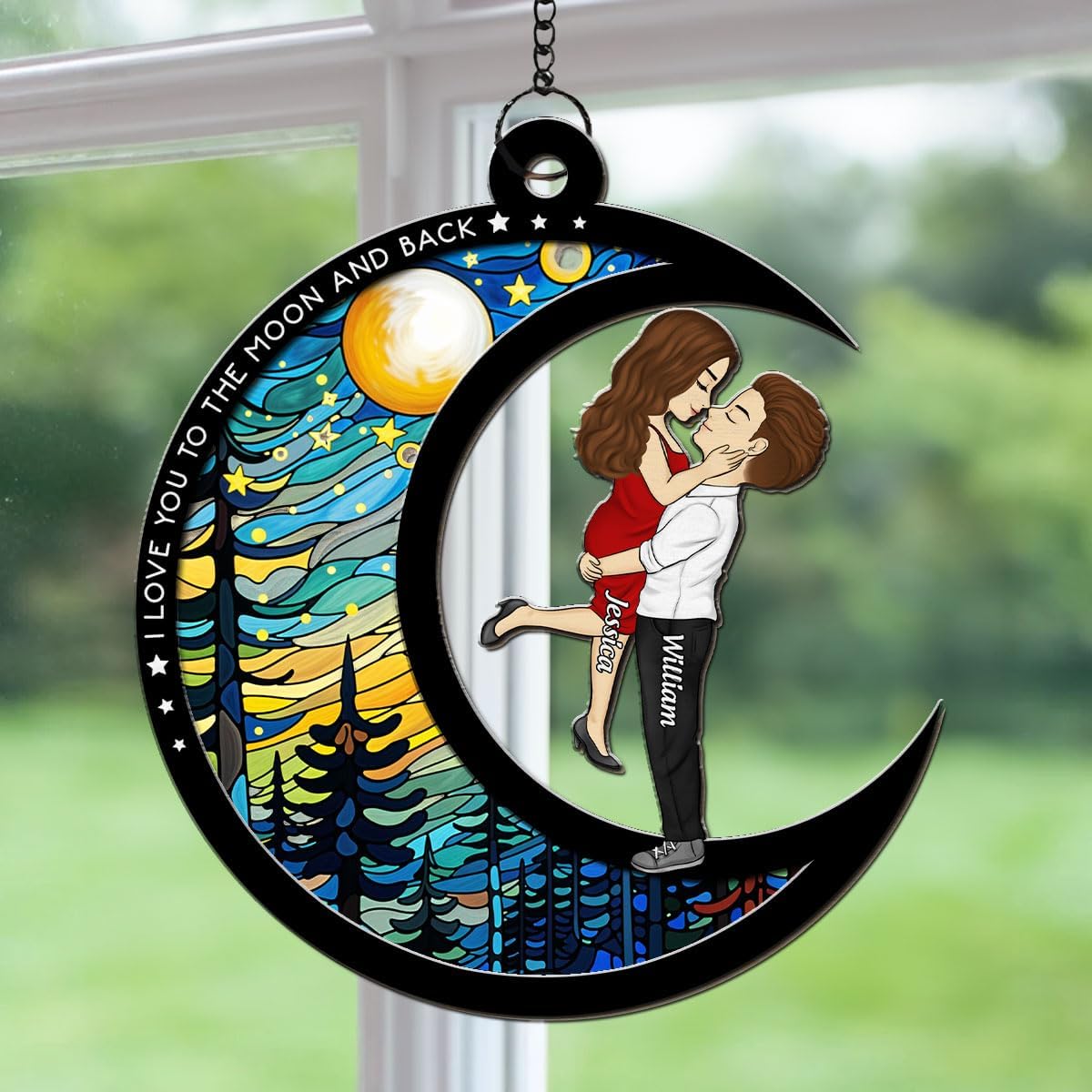 You & Me We Got This Personalized Suncatcher, Custom for Couple, Birthday Gift for Him for Her for Husband for Wife, Wedding Window Hanging Decoration