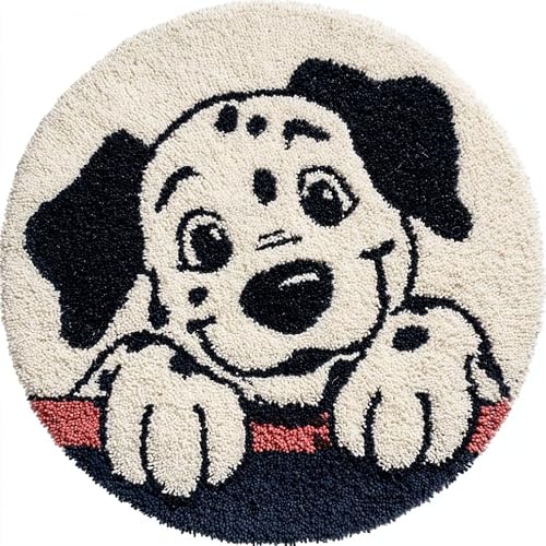 Round Latch Hook Rug Kits Animal For Adults And Starter 50*50Cm