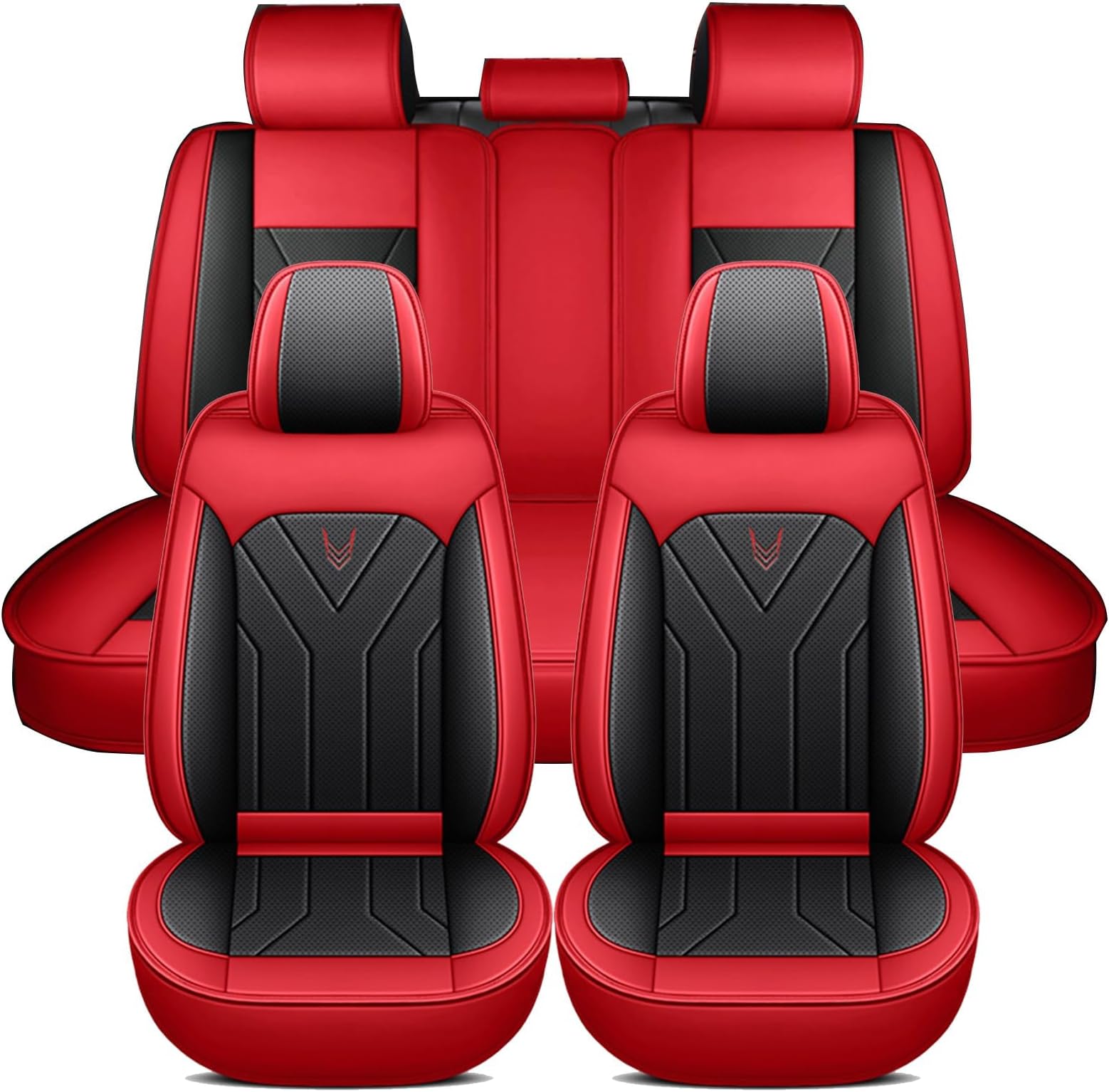 Car Seat Covers for Volvo V60 2015 2016 2017 2018, Soft Washable Auto Chair Protector Breathable Comfortable Waterproof Material Car Accessories,Red