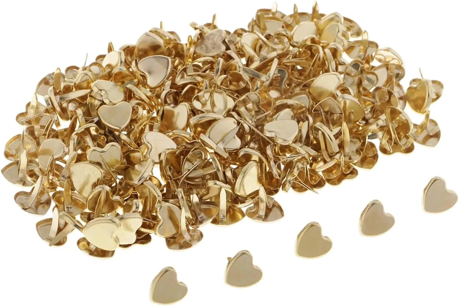 Brads 400Pcs Metal Paper Fasteners Embellishment Handmade Decorative Heart Shaped Mini Brads for Scrapbook for Paper Crafts DIY Cards