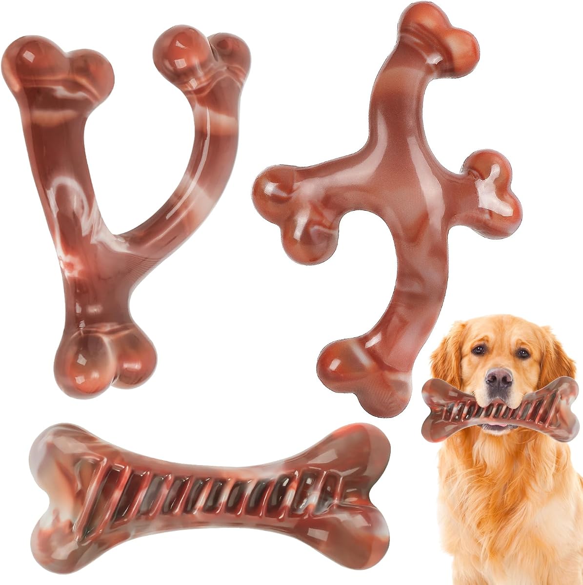 Dog chew Toys.3Pack Dog Toys for Aggressive Chewers for Large, Medium & Small Breeds