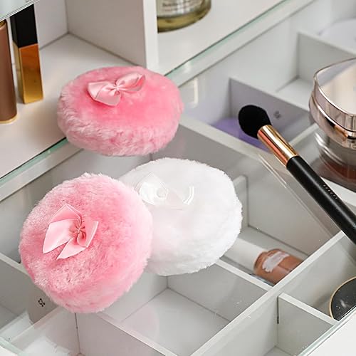 Miniatura 7 de 4 polvos esponjosos grandes, soplos de polvo blanco, soplos de polvo para polvo facial, soplo de polvo corporal ultra suave, soplo de polvo corporal