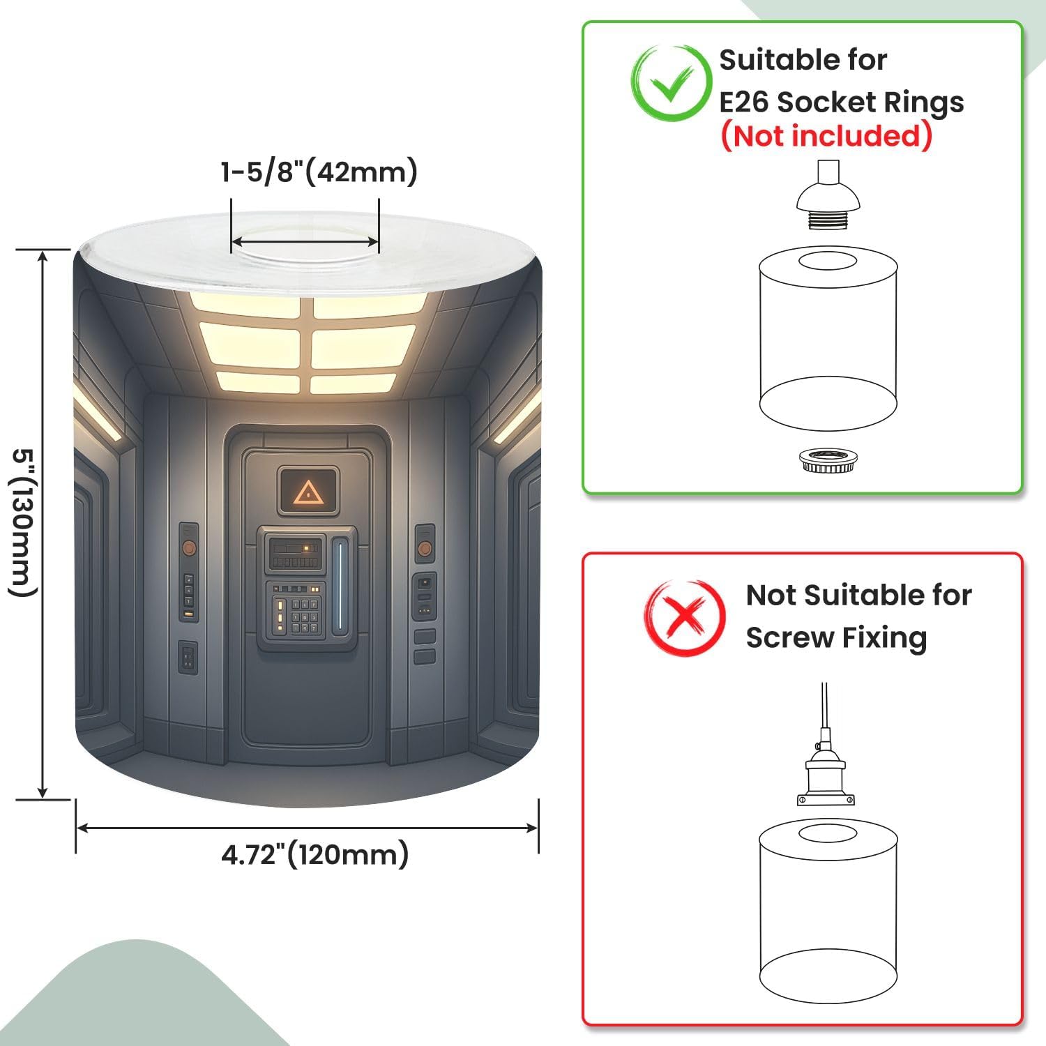 3 Pack Cylinder Glass Lamp Shade Control Panel Display Lights Walls Illuminated Ceiling Painting Design Covers with 1-5/8" Fitter Opening Light Fixture Replacement for Table Lamp Bathroom Vanity Light