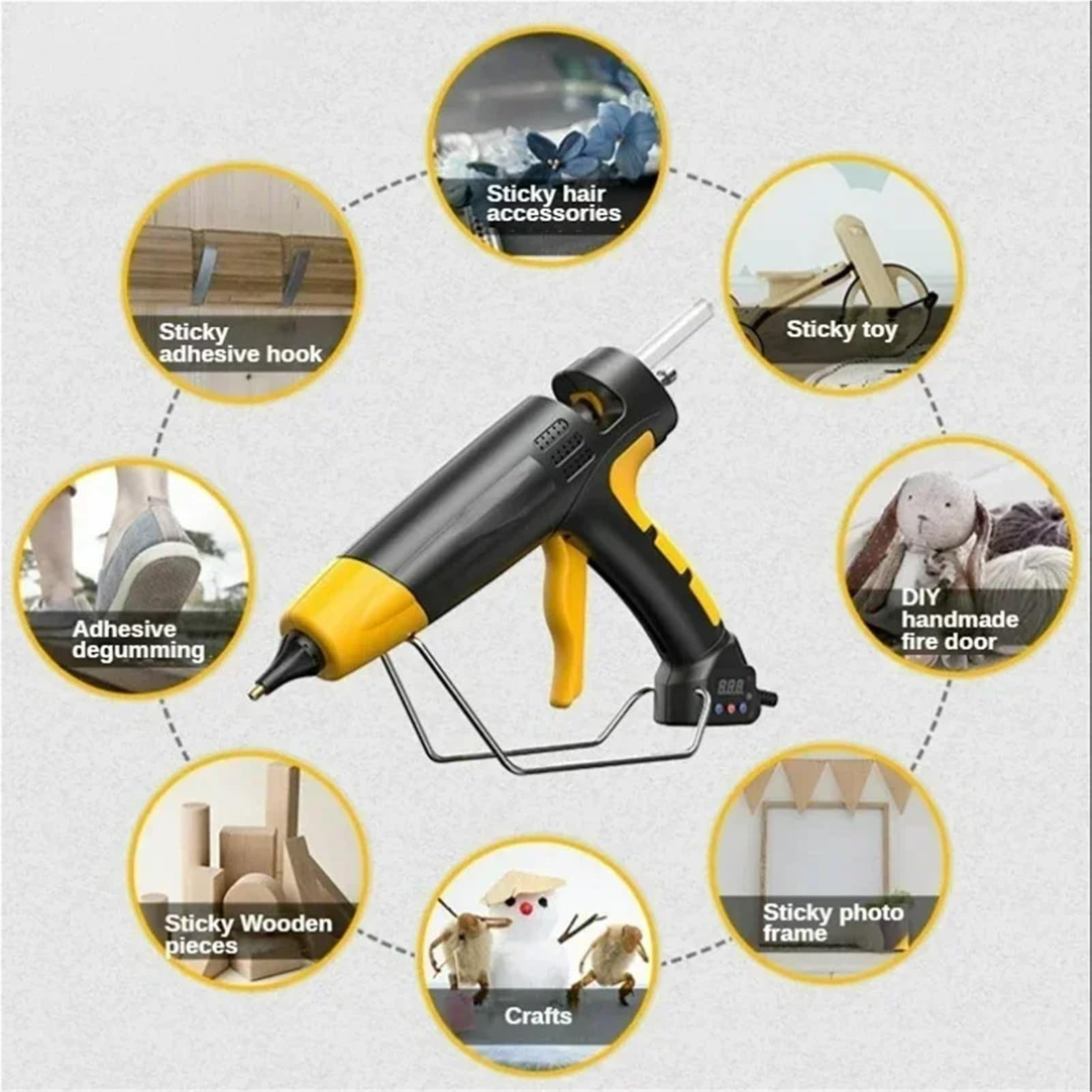 Pistola for colla a caldo da 150/300/800 W, con stick di 7/11 mm, pistola professionale for silicone ad alta potenza, riscaldamento rapido Pistola per colla a caldo(300w)