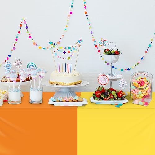 Miniatura 6 de Paquete de 6 manteles con temática de arco iris de 6 colores, manteles de plástico desechables coloridos rectangulares para fiestas, bodas,