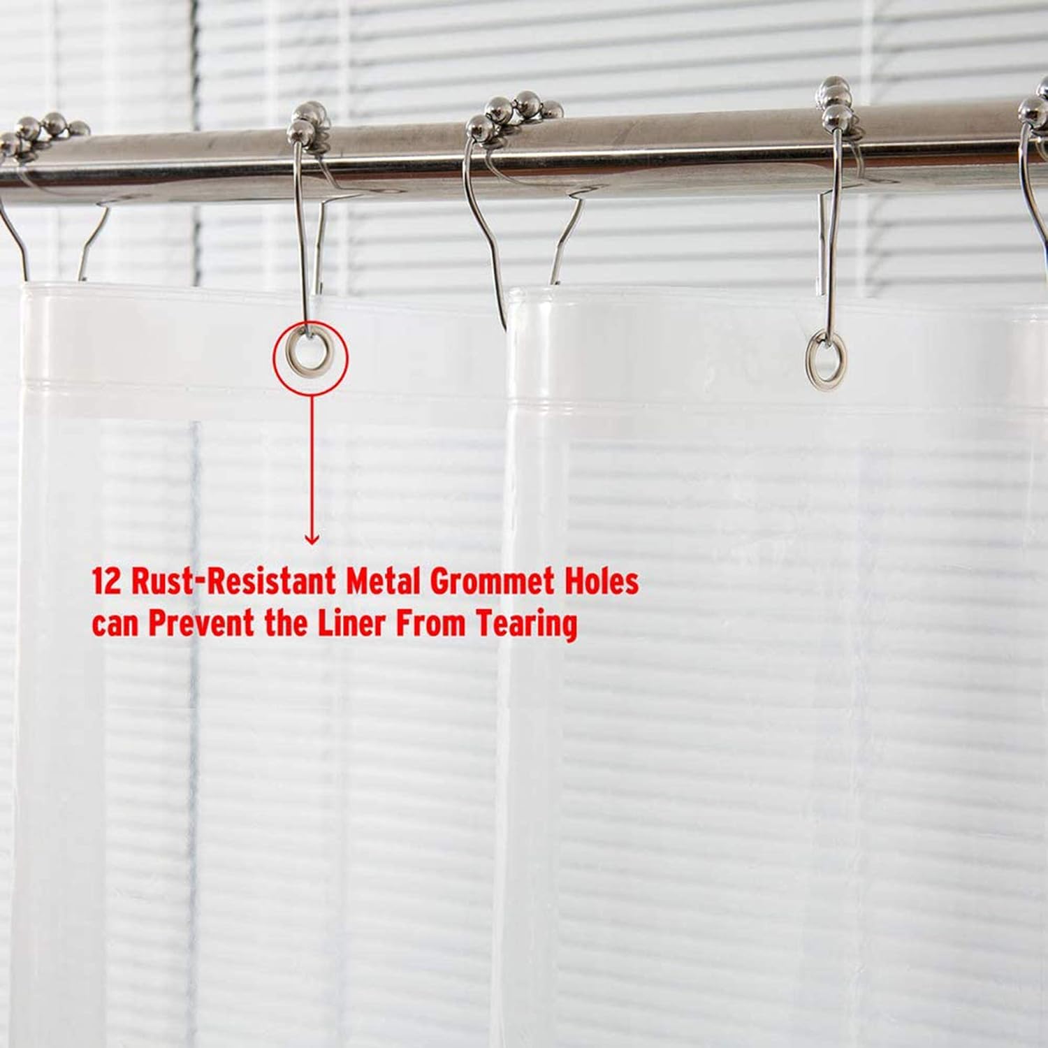 BINO Shower Curtain Liner, Clear - 2-Pack - 70" x 72" | PEVA 3G Shower Curtains for Bathroom Clear Shower Liner